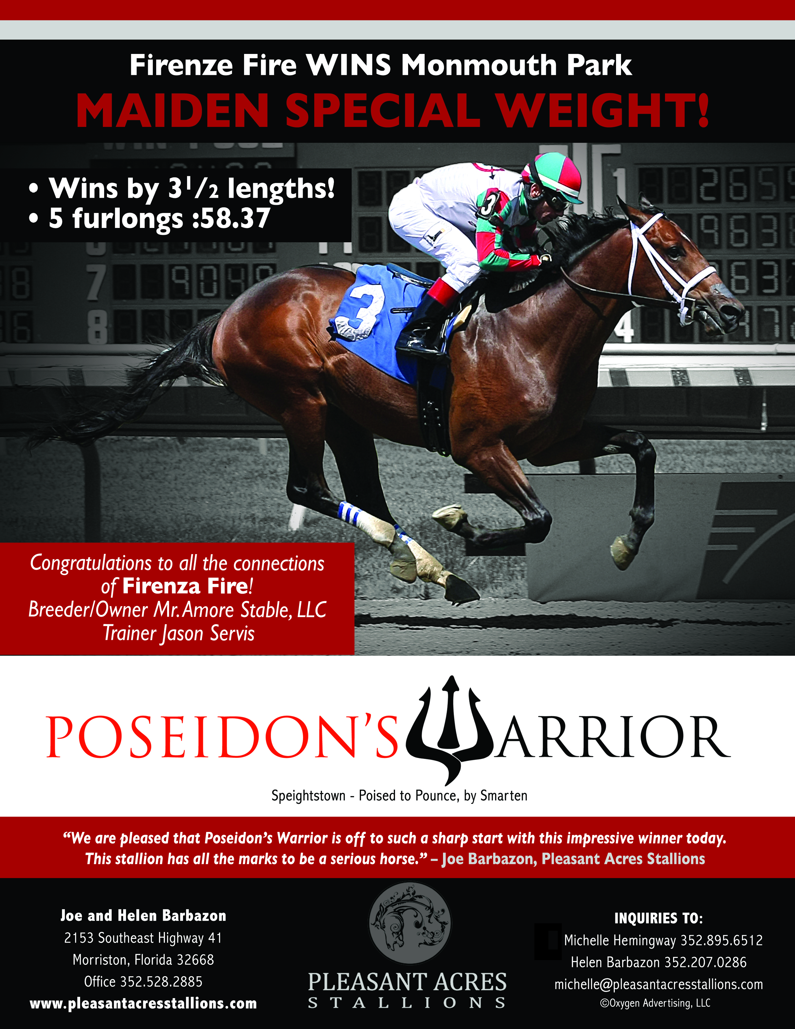 Poseidon’s Warrior Firenze Fire WIN June 18
